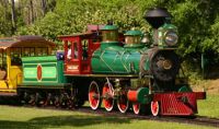 A view of the Disney Railroad at the Magic Kingdom theme park.